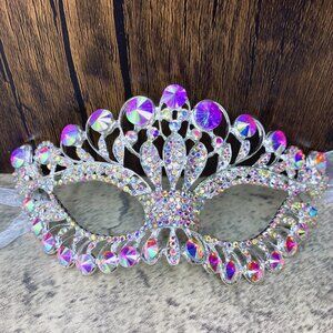 Masquerade Mask, Crystal Mask Rhinestone, Venetian Party, Pageant Prom, New Year